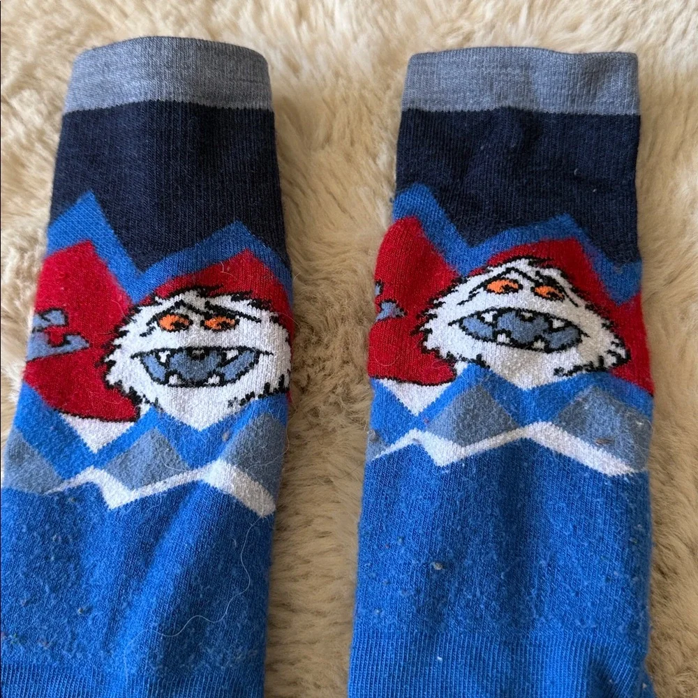 Smartwool Socks Kids Large Wool Yeti Blue Red Skiing